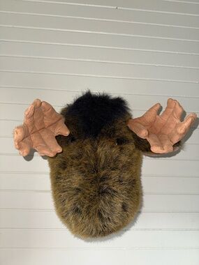 Stuffed Animal House Plush Moose Wall Mount | Faux Taxidermy Cottage Decor